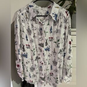 Rabbit print button down shirt